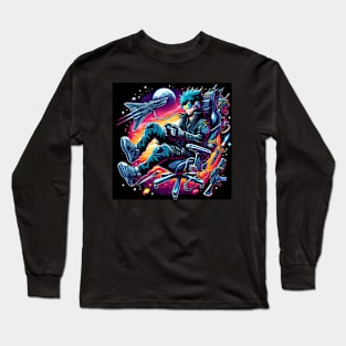 Space gamer cyber punk Long Sleeve T-Shirt